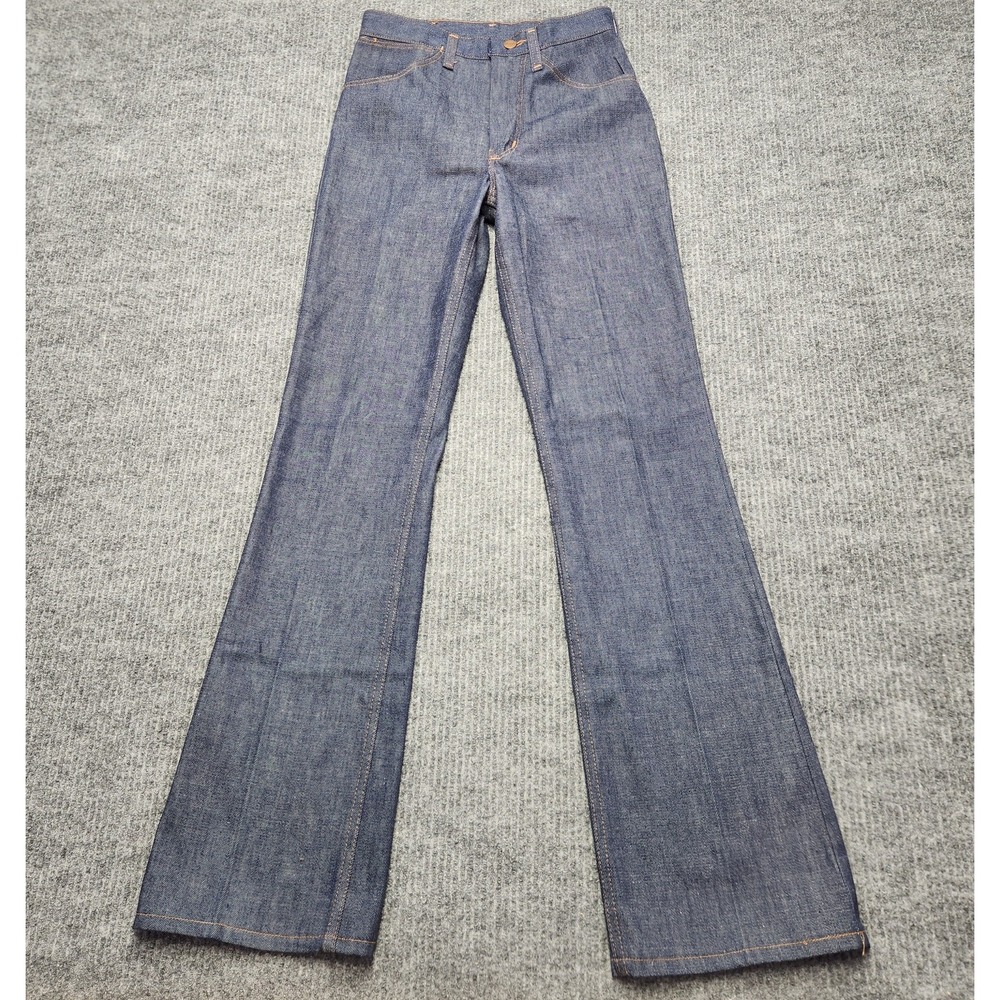 Vintage 70s Wrangler Cowboy Cut Jeans 27x34 Made USA Talon Zip Western Denim